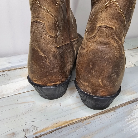 Ariat | Heritage R Toe Westerm Cowgirl Boots In Distressed Brown Size 10 B - Picture 7 of 11